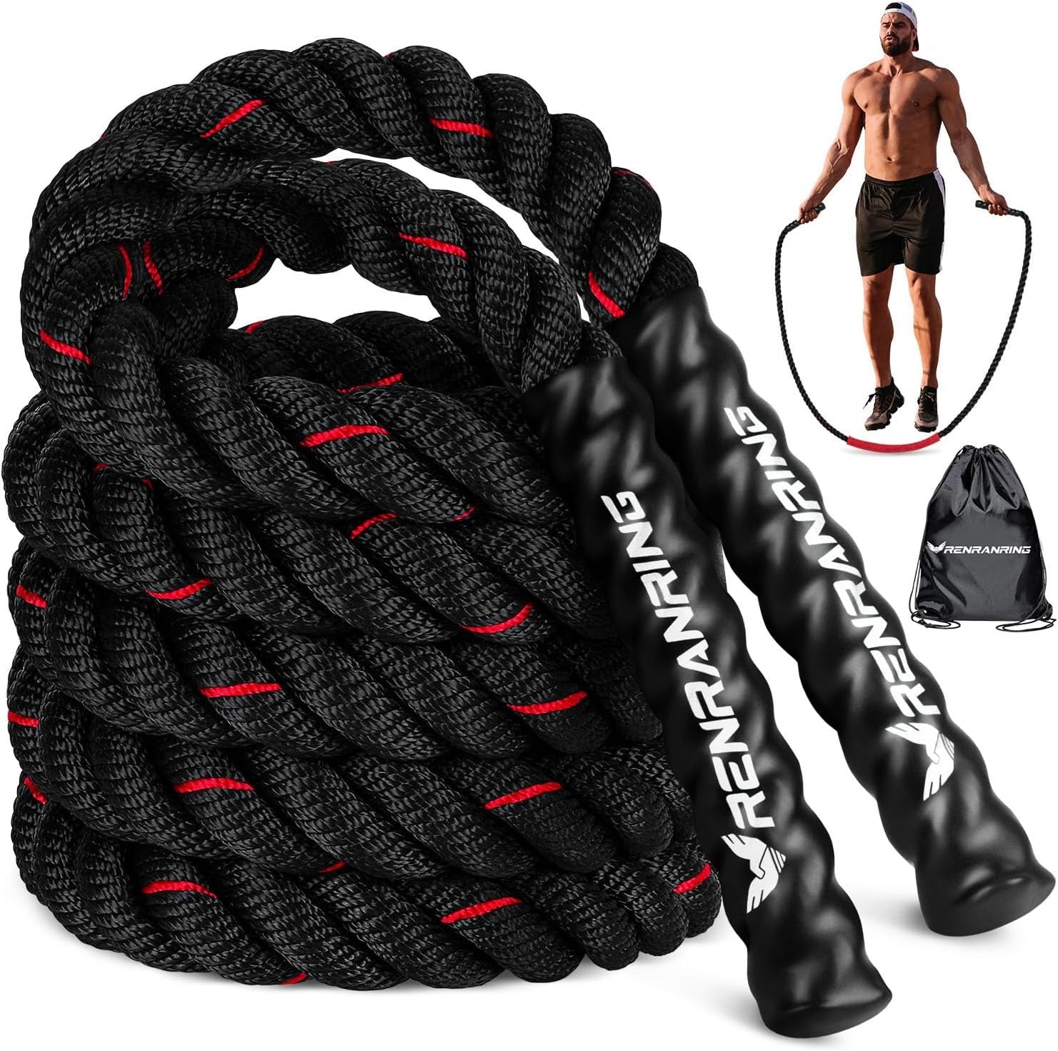 Weighted Jump Rope for Men and Women, 3Lb 4Lb 5Lb Adult Heavy Skipping Rope, Jumprope for Fitness,Workout Equipment, Fitness Equipment for Home Gym Exercise,Improve Strength and Building Muscle