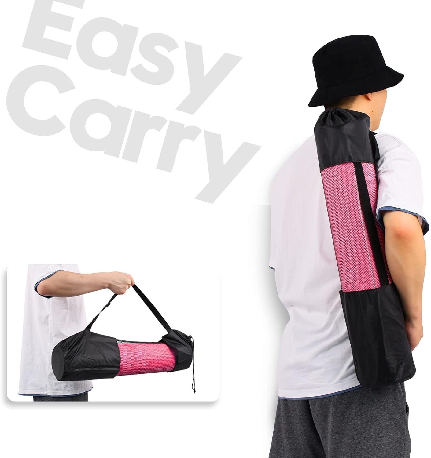 Premium Non-Slip Thick Yoga Mat for Women & Kids - Soft & Durable with Carry Bag for Pilates, Body Recovery & Physical Therapy (Pink)