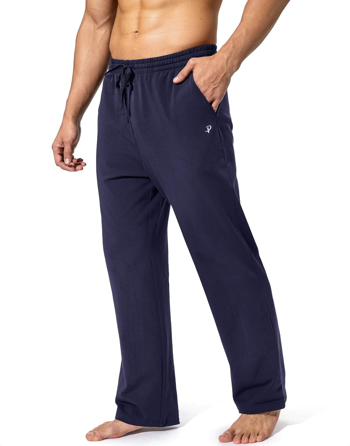 Men's Athletic Cotton Yoga Sweatpants - Casual Lounge Pants with Pockets
