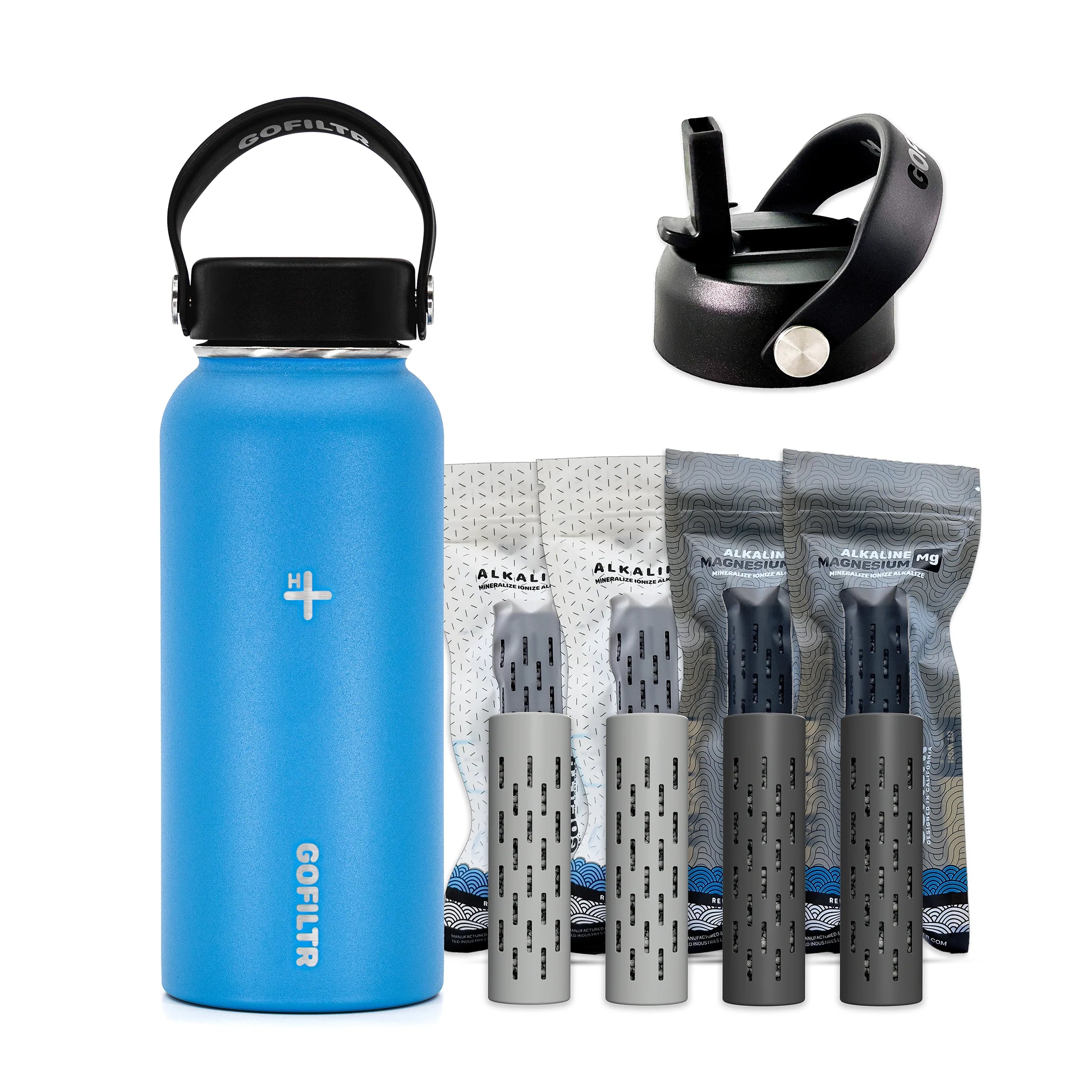 Premium 32 Oz Insulated Alkaline Water Bottle - Transform Tap Water into 9.5 pH Hydration