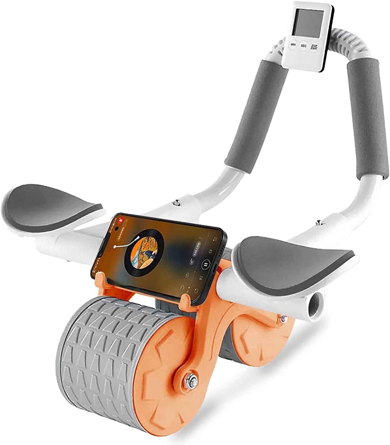 2025 Smart Ab Roller with Timer & Elbow Support - Automatic Rebound Core Workout Equipment