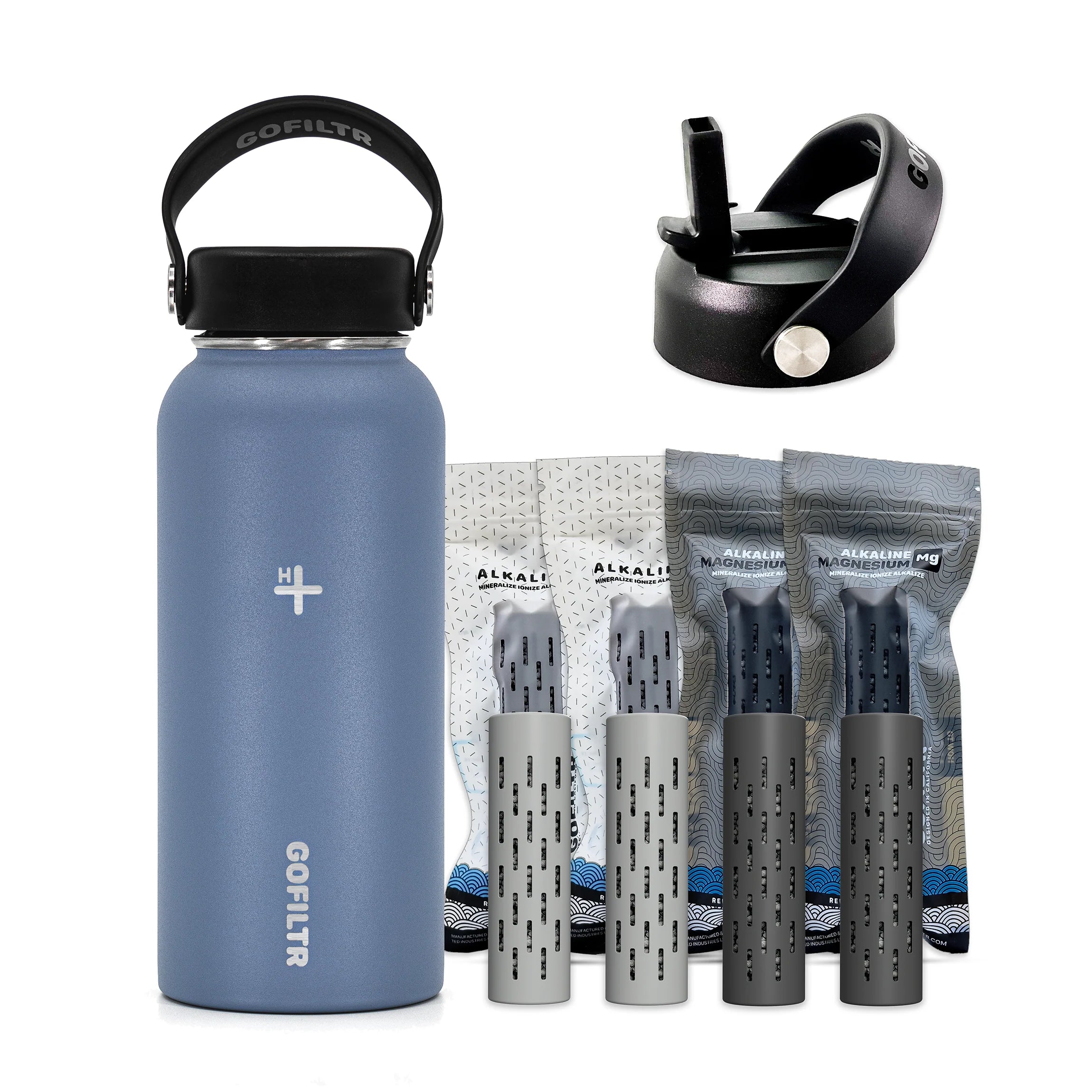 Premium 32 Oz Insulated Alkaline Water Bottle - Transform Tap Water into 9.5 pH Hydration