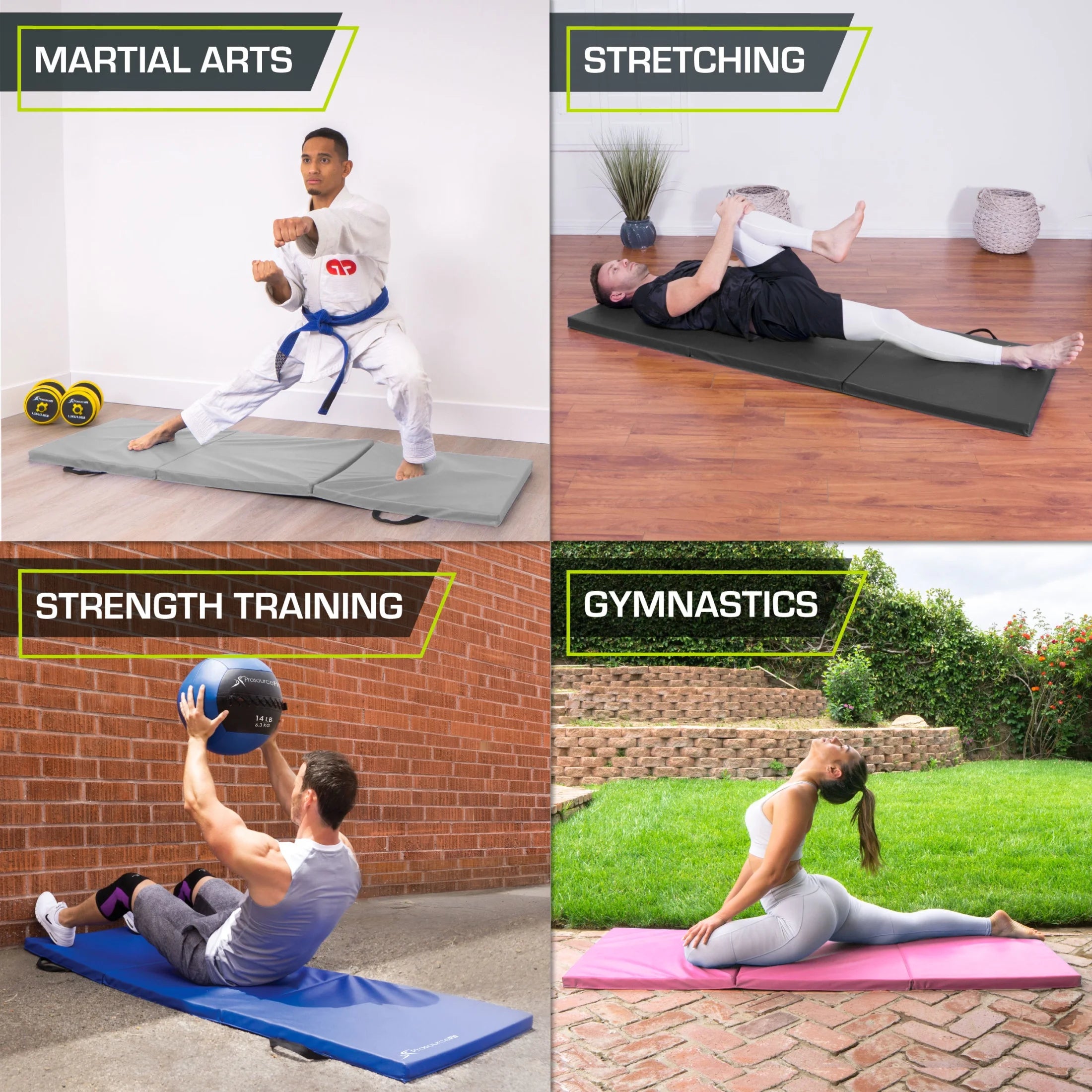 Premium 6’x2’ Tri-Fold Gymnastics Mat - Perfect for Home Workouts and Exercise!