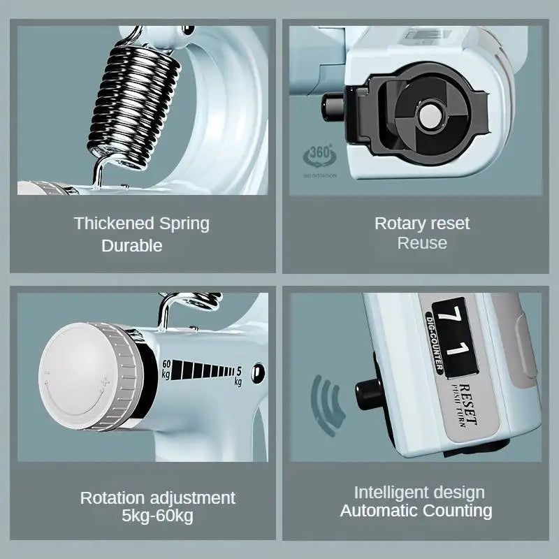 Adjustable 5-60Kg Hand Grip Strengthener with Counter - Ultimate Forearm and Wrist Exerciser for Muscle Building