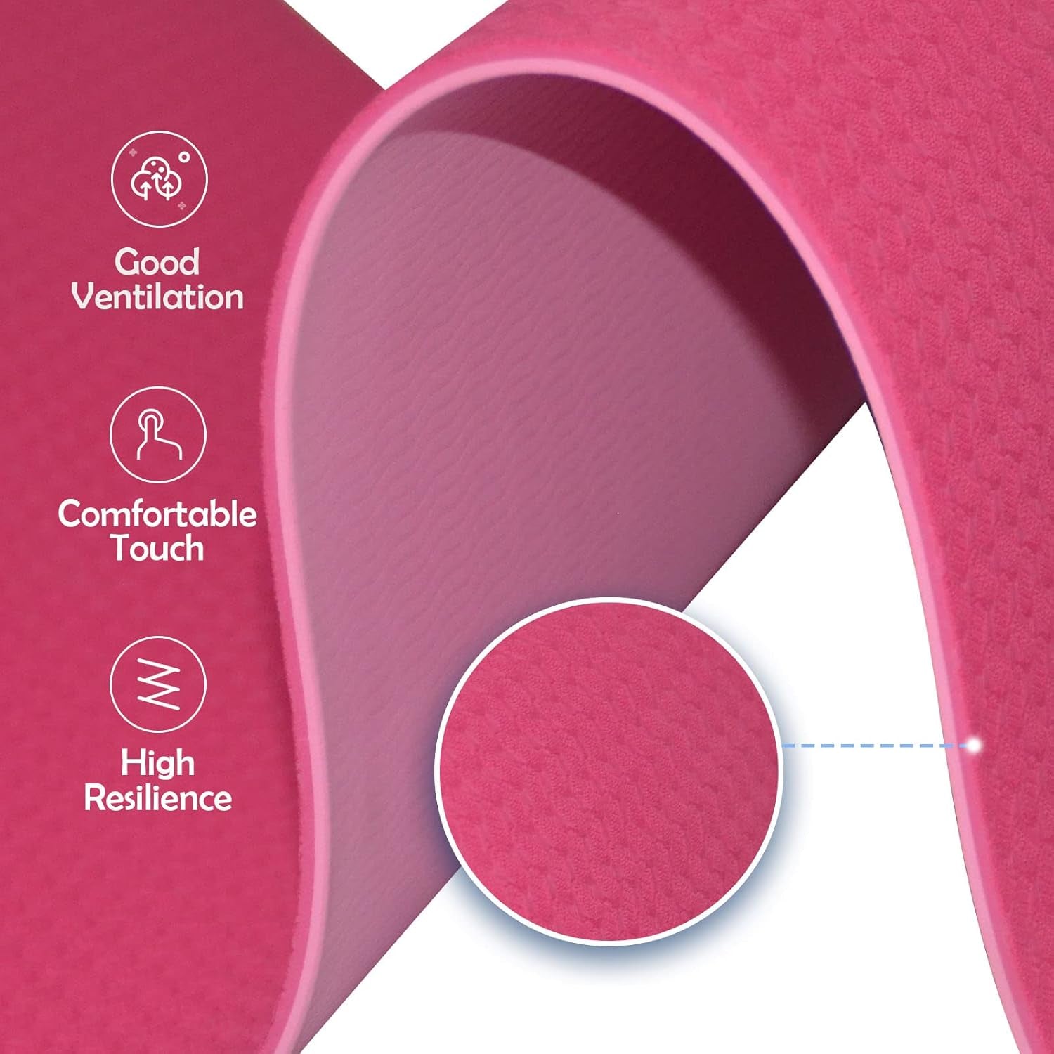 Premium Non-Slip Thick Yoga Mat for Women & Kids - Soft & Durable with Carry Bag for Pilates, Body Recovery & Physical Therapy (Pink)
