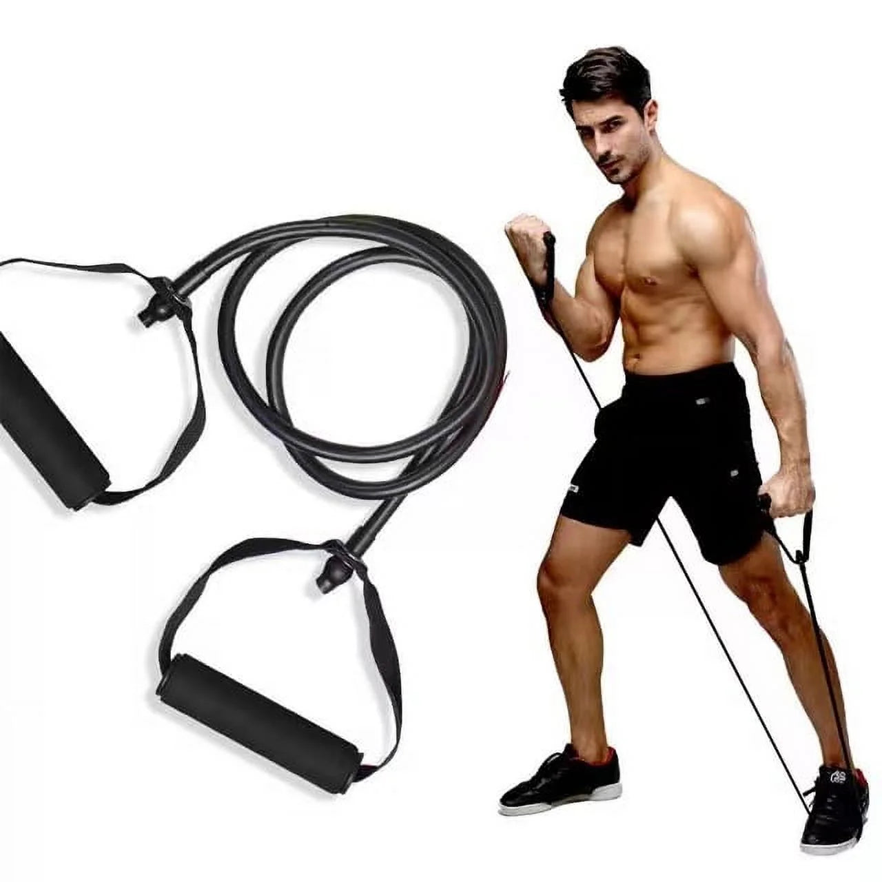 Premium Heavy Resistance Bands with Handles - Durable Black Exercise Bands for Strength Training