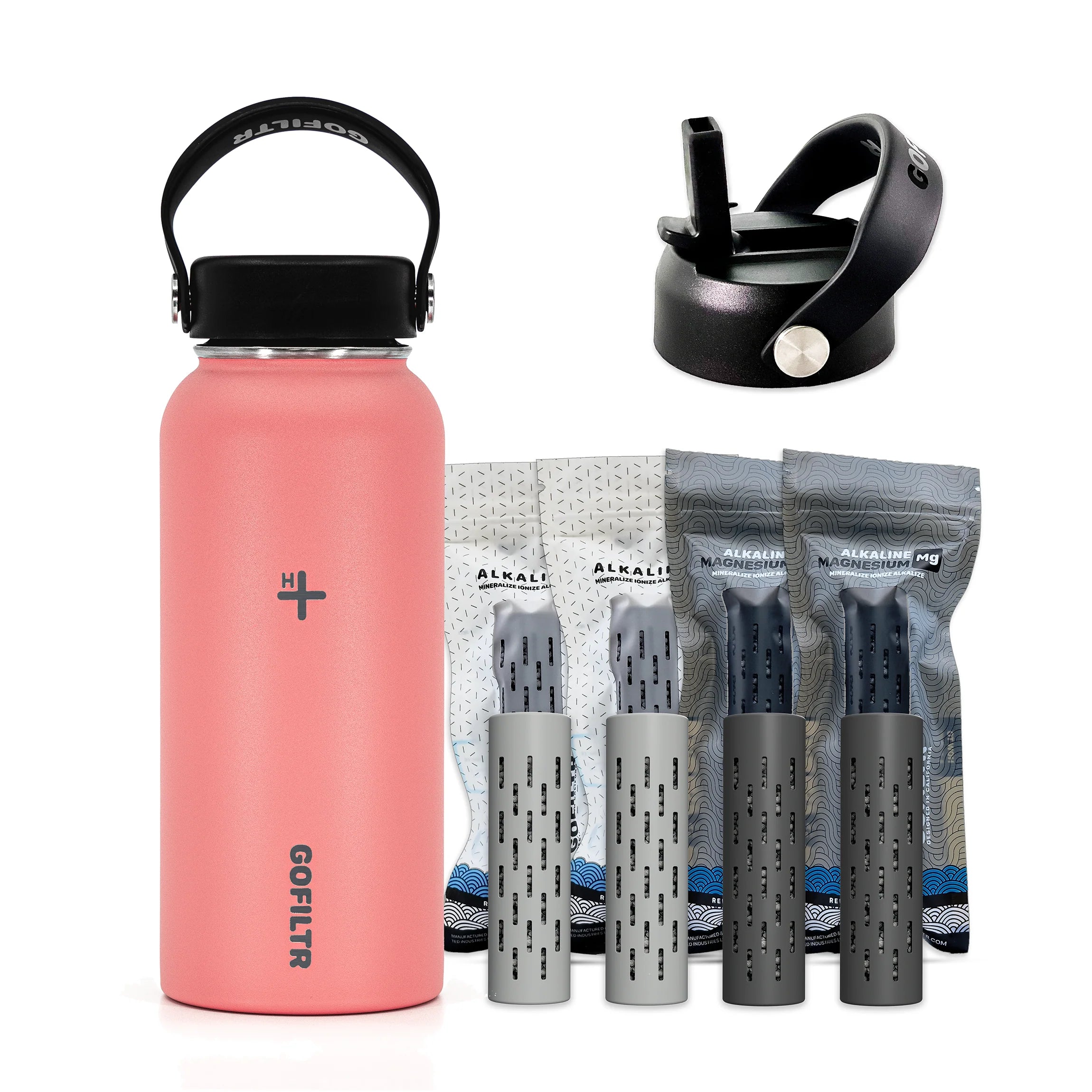 Premium 32 Oz Insulated Alkaline Water Bottle - Transform Tap Water into 9.5 pH Hydration