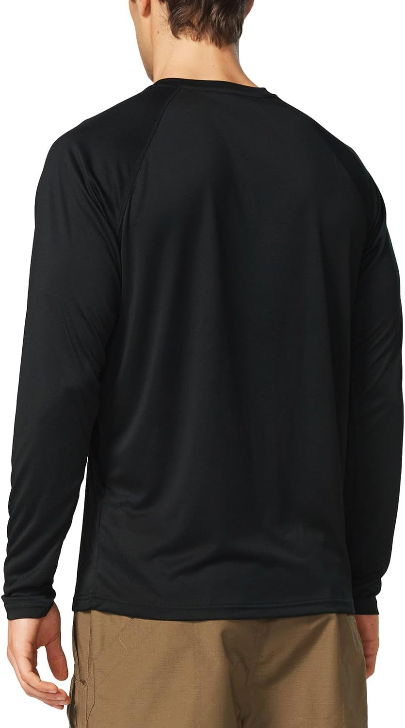 Men's Lightweight UV Protection Long Sleeve Rash Guard - SPF UPF 50+ Quick Dry for Fishing & Running