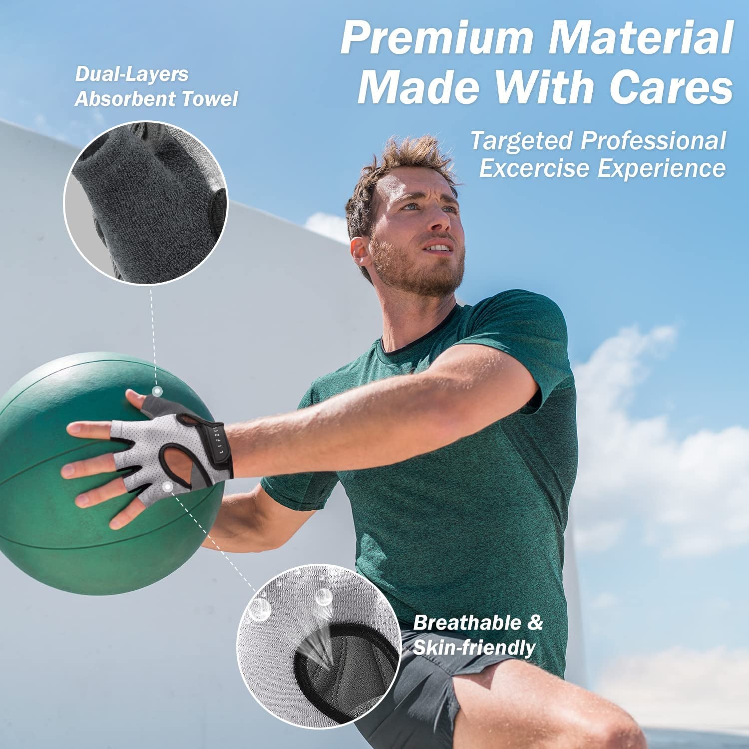 Freedom Workout Gloves - Ultimate Fingerless Knuckle Weight Lifting Gloves for Powerlifting & Gym - Unisex Design for Men & Women