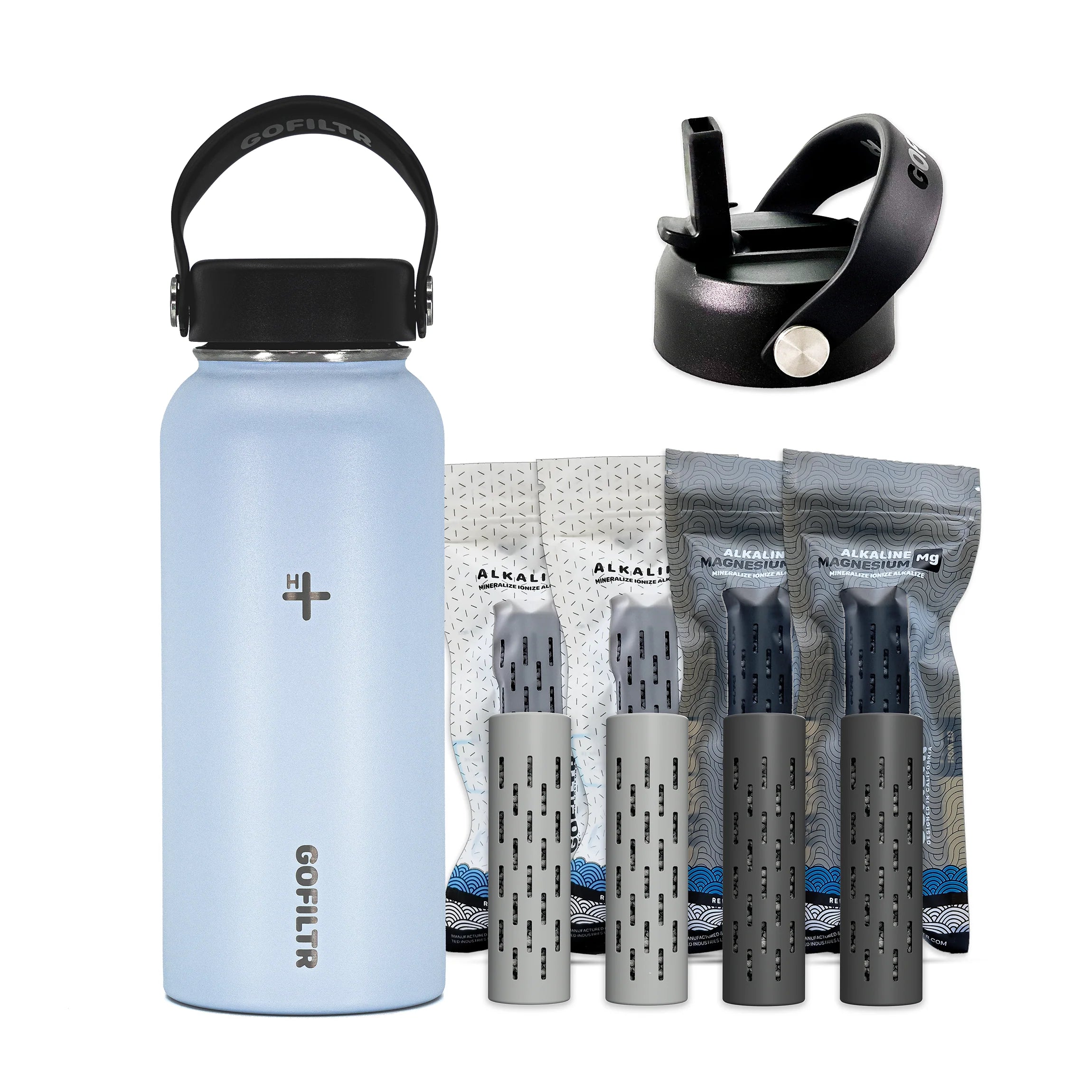 Premium 32 Oz Insulated Alkaline Water Bottle - Transform Tap Water into 9.5 pH Hydration