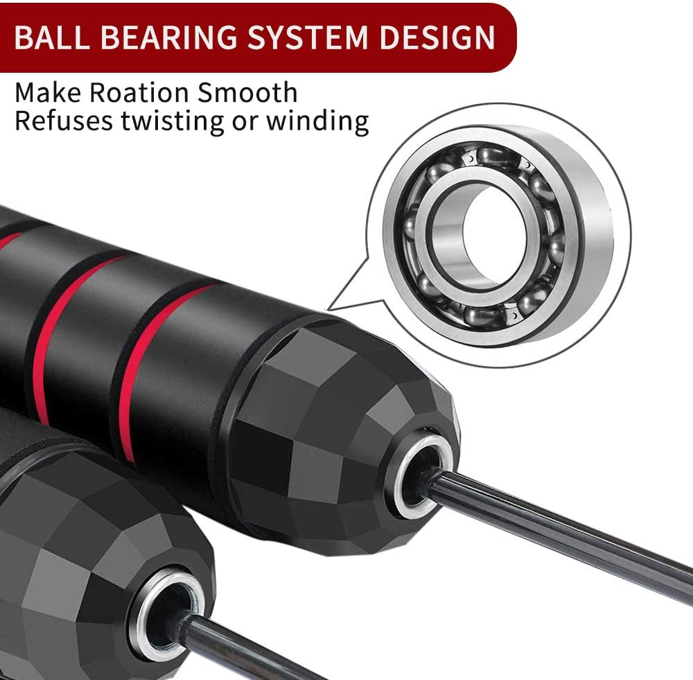 Tangle-Free Jump Rope Set - Adjustable Speed Skipping Ropes with Memory Foam Handles for Men, Women & Kids - 2 Pack