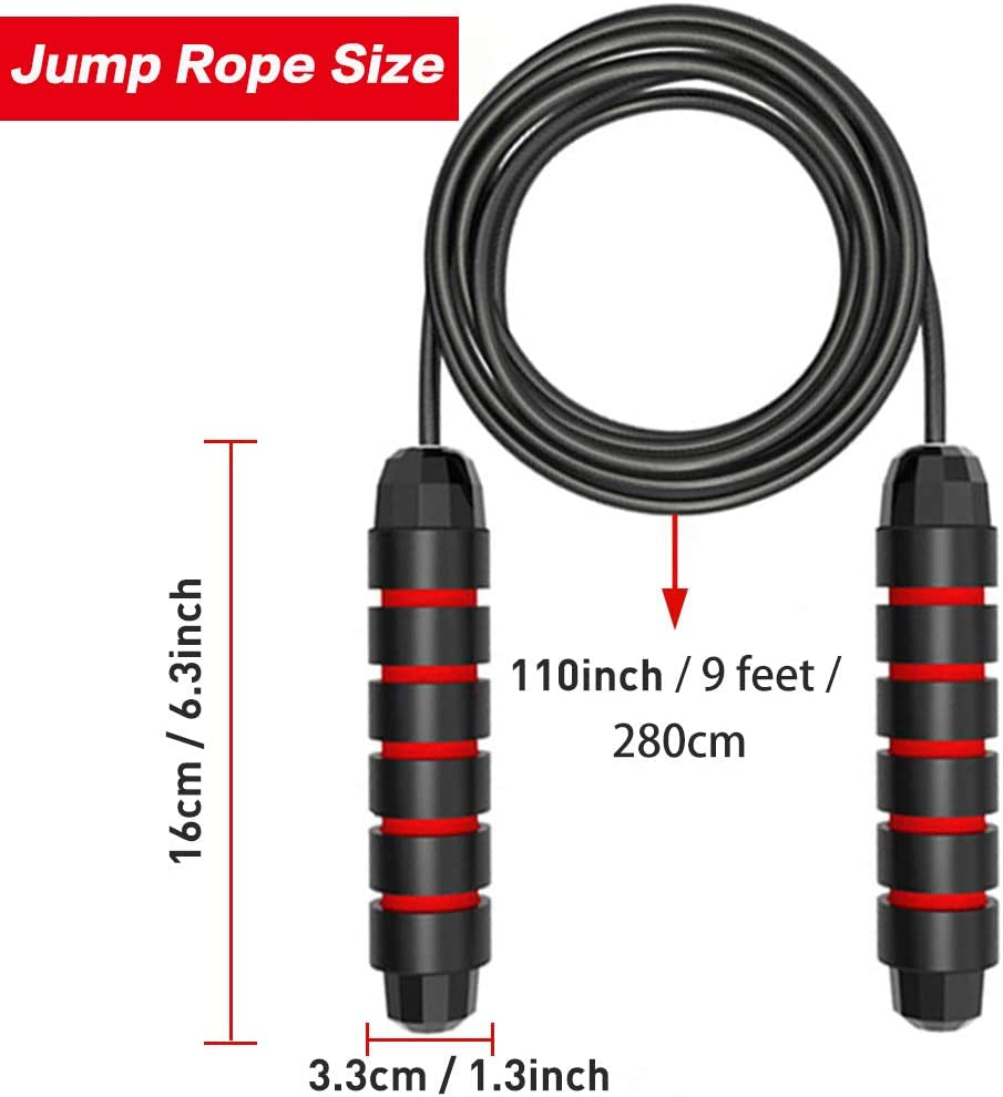 Tangle-Free Jump Rope Set - Adjustable Speed Skipping Ropes with Memory Foam Handles for Men, Women & Kids - 2 Pack