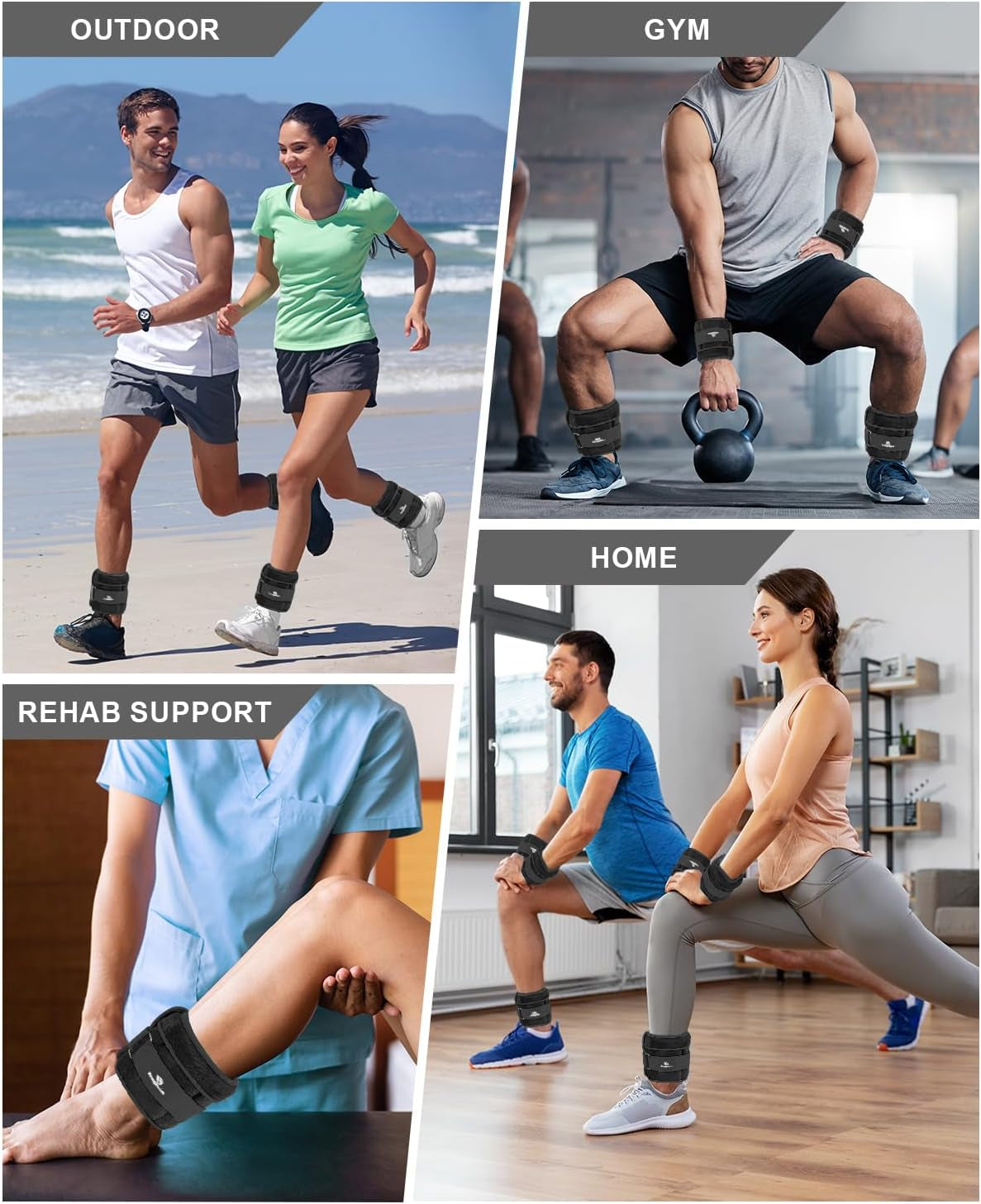 Versatile Adjustable Ankle Weights (1-20 LBS) - Perfect for Jogging, Gymnastics, Aerobics & Physical Therapy with Removable Weights